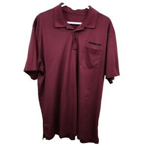 SNAP-ON Tools Men's Athletic Polo Shirt Short Sleeve Pocket Burgundy Maroon 2XL